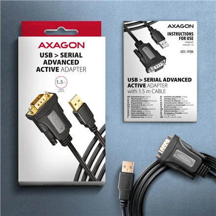 Axagon ADS-1PQN USB > SERIAL ADVANCED ACTIVE ADAPTER