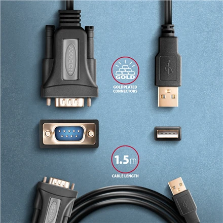 Axagon ADS-1PQN USB > SERIAL ADVANCED ACTIVE ADAPTER