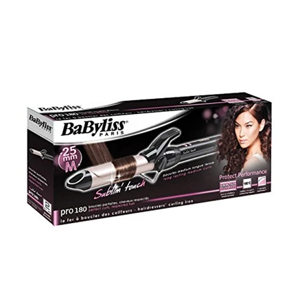 BABYLISS Plaukų garbanojimo žnyplės C325E Sublim Touch Curling Iron Barrel diameter 25 mm, Temperature (min) 150 °C, Temperature (max) 180 °C, Number of heating levels 10, Ekranas No, Juodas/pink, Yes, Yes, Yes
