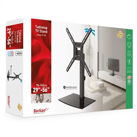 Laikiklis Barkan Floor stendas, Full motion, 29-58", Juodas