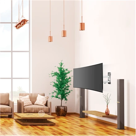 Laikiklis BARKAN 3400W.W 65" lygiam/lenktam TV, 4 lankstų, sieninis, baltas