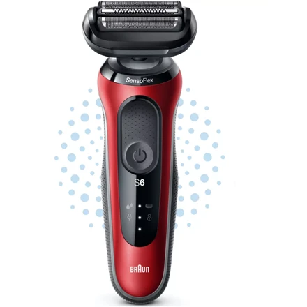 Braun | Shaver | 61-R1200s | Operating time (max) 50 min | Wet & Dry | Raudona/Juodas