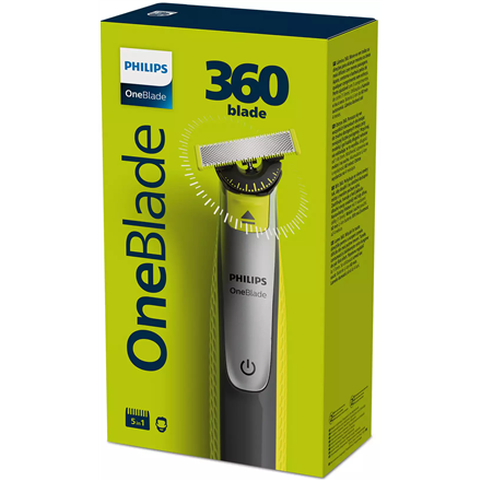 Barzdaskutė Philips OneBlade 360 QP2730/20, Pilkos/Žalios spalvos
