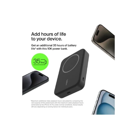 Belkin BoostCharge Pro magnetinis maitinimo blokas su Qi2 15W 10K | 10000 mAh | Juodas