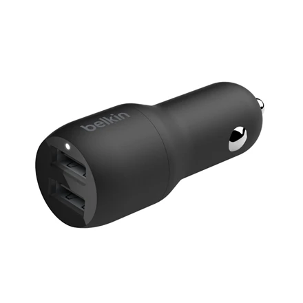 Belkin Dual USB-A automobilinis įkroviklis 24W BOOST CHARGE Juodas