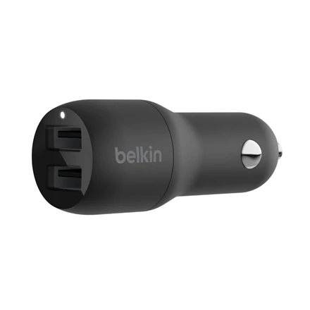 Belkin Dual USB-A automobilinis įkroviklis 24W BOOST CHARGE Juodas