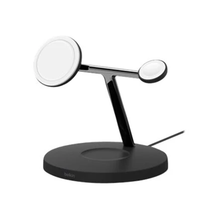Belkinas | Pro MagSafe 3in1 belaidis įkrovimo stovas + kintamosios srovės maitinimo adapteris | PAdidinkite įkrovimą