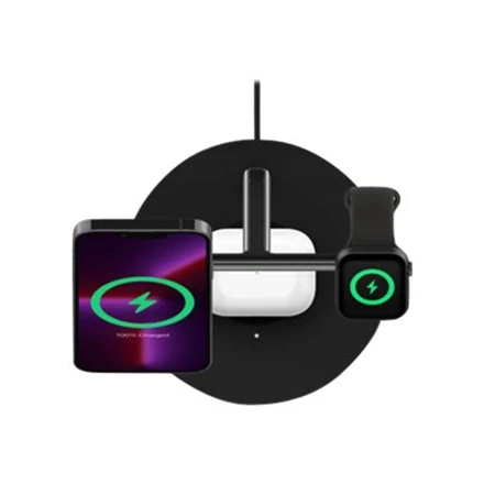 Belkinas | Pro MagSafe 3in1 belaidis įkrovimo stovas + kintamosios srovės maitinimo adapteris | PAdidinkite įkrovimą