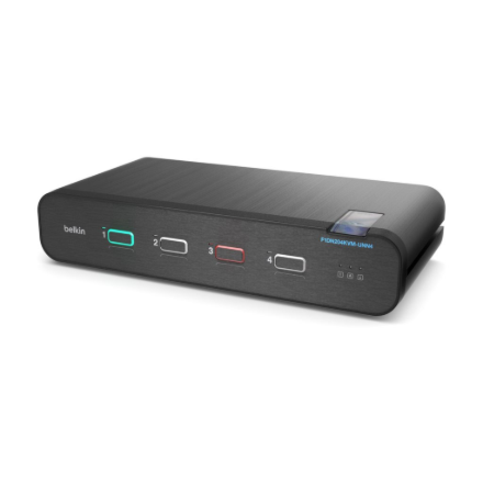 „Belkin Universal“ 2 kartos saugus KVM jungiklis, 4 prievadų, dviejų galvučių, be CAC