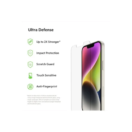 Belkinas | UltraGlass antimikrobinė ekrano apsauga | Apple | Skirta iPhone 13/13 Pro | UltraGlas | Išvalyti | Skaidri ekrano apsauga