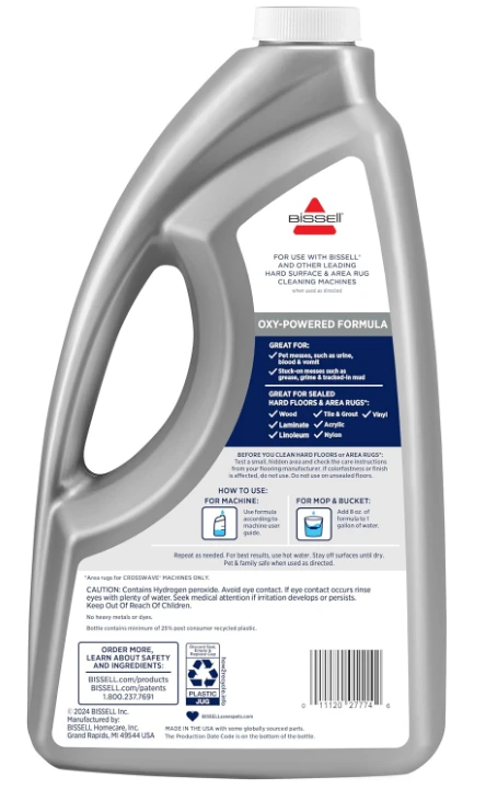 Bissell | CrossWave Pet Pro Oxy daugiafunkcis valymo tirpalas, 2 l