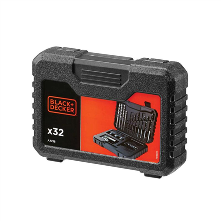 Black & Decker Juodas & Decker Juodas ir DECKER | 32 dalių gręžimo ir atsukimo rinkinys | A7216-XJ