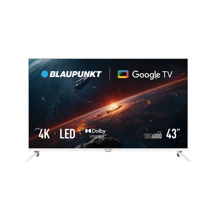 Televizorius TV 43" Blaupunkt 43UBG6010S 4K Ultra HD LED, GoogleTV, Dolby Atmos, WiFi 2.4-5GHz, BT, baltas