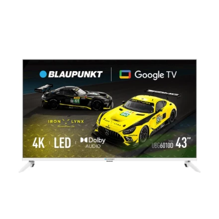 Televizorius TV 43" Blaupunkt 43UBG6010S 4K Ultra HD LED, GoogleTV, Dolby Atmos, WiFi 2.4-5GHz, BT, baltas