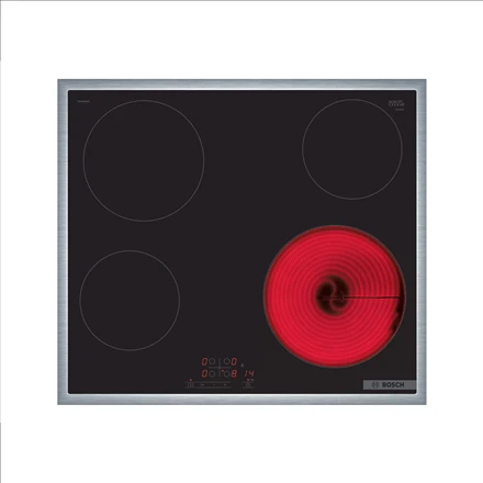 Bosch PKE645BB2E Serija 4, Elektrinė kaitlentė, 60 cm, kaitlentė su plieniniu rėmu