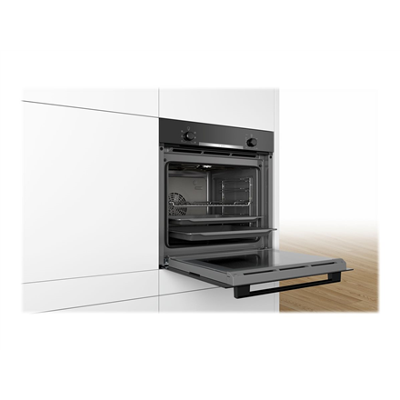 Bosch HBA530BB0S Serija 2, Įmontuojamoji orkaitė, 60 x 60 cm, Juodas