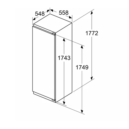 Bosch KIL82ADD0 Serija 6, Įmontuojamasis šaldytuvas su šaldiklio skyriumi, 177.2 x 55.8 cm, švelniai uždaromas plokščias vyris