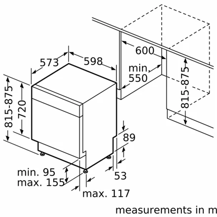 Bosch Series 6, built-under indaplovė, 60 cm, Baltas SMU6ZCW00S