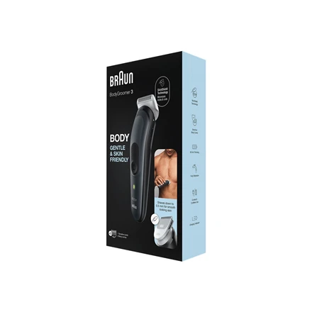 Braun | Body Groomer | BG3340 | Cordless and corded | Juodas/Pilkas