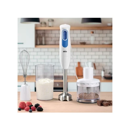 BRAUN MultiQuick 2 Rankinis maišytuvas MQ20236MWH, 600W, Nerūdijantis plienas blades, Baltas/mėlynas