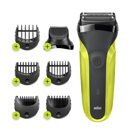 Barzdaskutė Braun | Shaver | Series 3 Shave&Style 300BT | Operating time (max) 30 min | NiMH | Juodas/Žalias