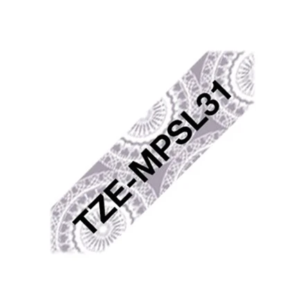 BROTHER TZEMPSL31 12 Juodas ON Sidabrinis LACE