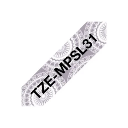 BROTHER TZEMPSL31 12 Juodas ON Sidabrinis LACE