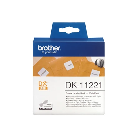 Brother Brolis | DK-11221 kvadratinė popierinė etiketė | Baltas | DK | 23 mm