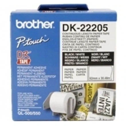 Brother Brolis | DK-22205 ištisinio ilgio popierinė etiketė | Baltas | DK | 30,5 m