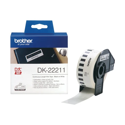Brother Brolis | DK-22211 ištisinio ilgio popierinė etiketė | Juodas, Baltas | DK | 29 mm | 15,24 m