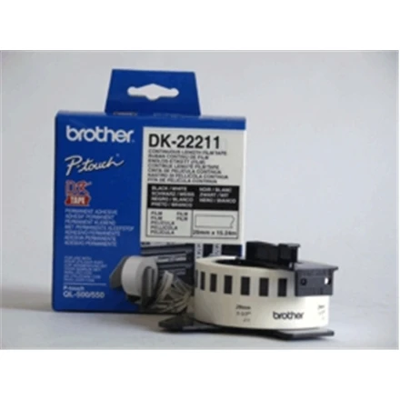 Brother Brolis | DK-22211 ištisinio ilgio popierinė etiketė | Juodas, Baltas | DK | 29 mm | 15,24 m