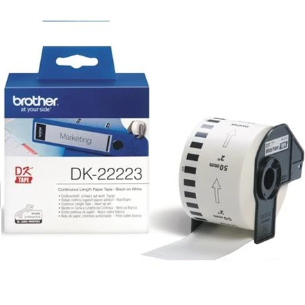 Brother Brolis | DK-22223 ištisinio ilgio popierinė etiketė | Baltas | DK | 50 mm | 30,48 m