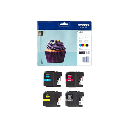 Brother LC-123 | Ink Cartridge | Juodas, Cyan, Magenta, Geltona