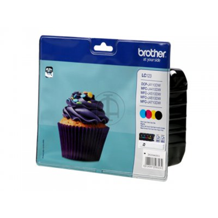 Brother LC-123 | Ink Cartridge | Juodas, Cyan, Magenta, Geltona