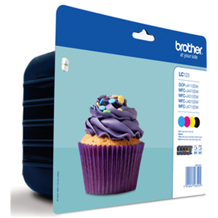 Brother LC-123 | Ink Cartridge | Juodas, Cyan, Magenta, Geltona