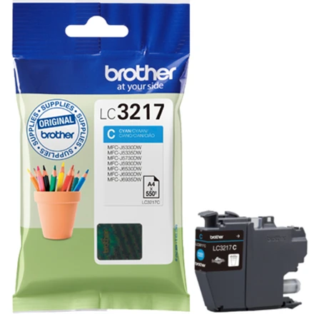 BROTHER LC3217C žydro rašalo kasetė, 550 psl.