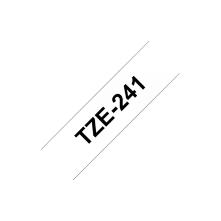 Brother | TZ-241 Laminated Tape | Juodas on Baltas | TZe | 8 m | 1.8 cm
