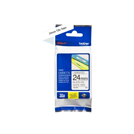 Brother | TZ-251 Laminated Tape | Juodas on Baltas | TZe | 8 m | 2.4 cm