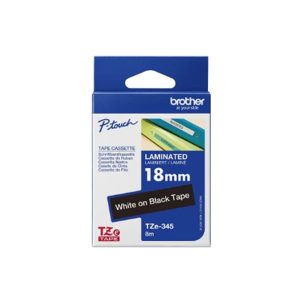 Brother BROLIS TZE345 18 Baltas ON Juodas
