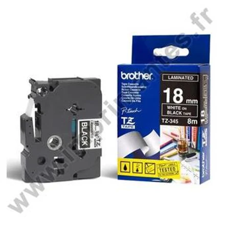 Brother BROLIS TZE345 18 Baltas ON Juodas