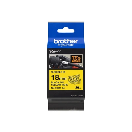 Brother BROLIS TZEFX641 18 Juodas ON Geltonas FLEX