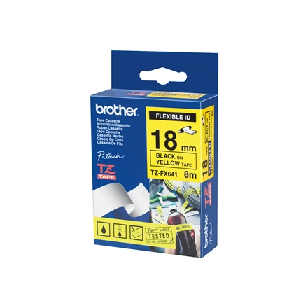Brother BROLIS TZEFX641 18 Juodas ON Geltonas FLEX