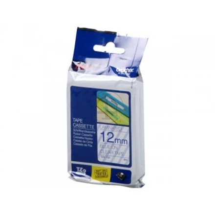 Brother Brolis | TZe-133 laminuota juosta | Mėlyna ant Clear | TZe | 8 m | 1,2 cm