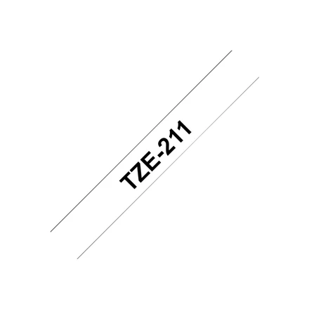 Brother | TZe-211 Laminated Tape | Juodas on Baltas | TZe | 8 m | 6 cm