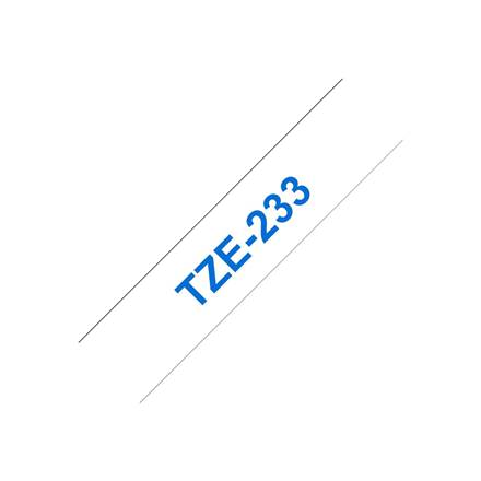 Brother | TZe-233 Laminated Tape | Mėlyna on Baltas | TZe | 8 m | 1.2 cm