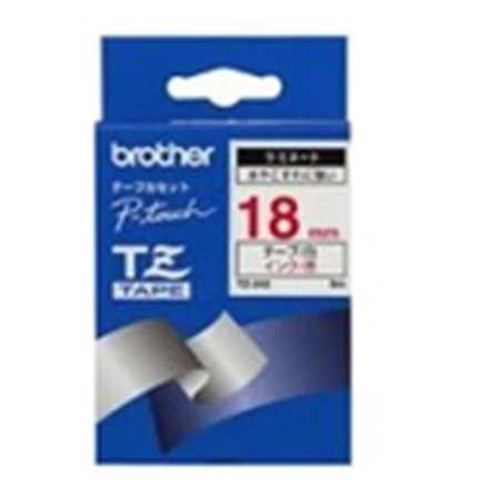 Brother Brolis | TZe-242 laminuota juosta | Raudona ant Balto | TZ | 8 m | 1,8 cm