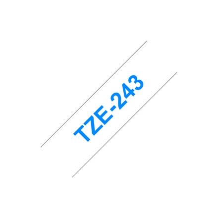 Brother TZE-243 Laminated Tape Mėlyna on Baltas, TZe, 8 m, 1.8 cm