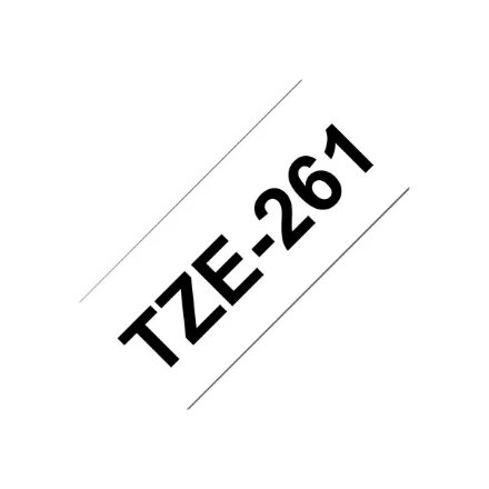 Brother | TZe-261 Laminated Tape | Juodas on Baltas | TZe | 8 m | 3.6 cm