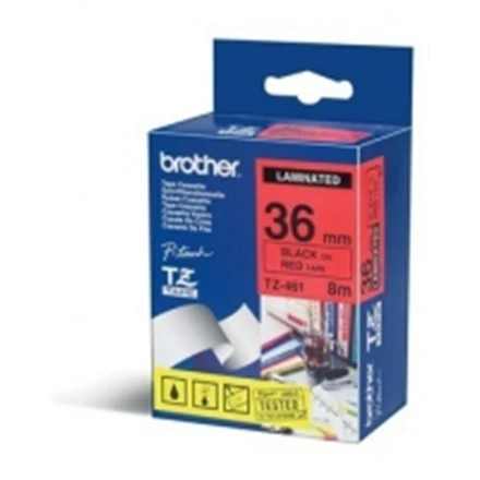 Brother | TZe-262 Laminated Tape | Raudona on Baltas | TZe | 8 m | 3.6 cm