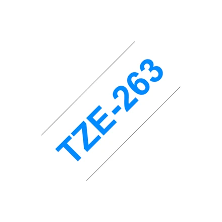 Brother TZe-263 laminuota juosta Mėlyna ant Baltas, TZe, 8 m, 3,6 cm
